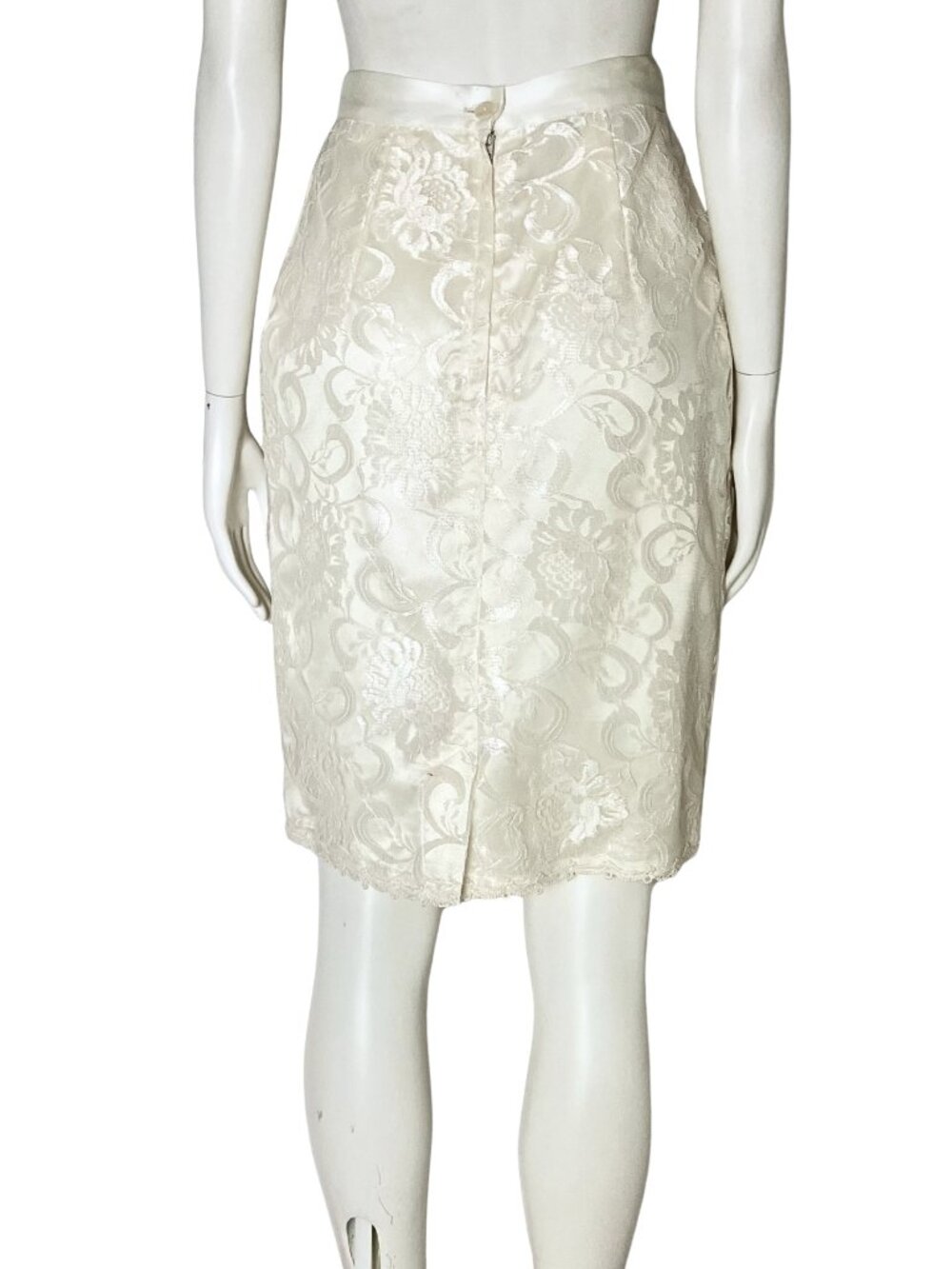 Vintage 80s Scott McClintock Ivory Lace Wedding Skirt Suit Set. XS 4. Bridal - Picture 9 of 14